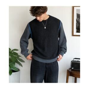 Vintage 90s Fenzi Wool Sweater Mens XL Indie Minimalist Ribbed Knit European